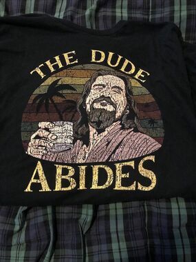 The Dude Abides T Shirt Black XXL Rare Vintage The‎ Big Labowsky Jeff bridges
